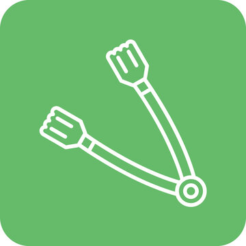 recommend clip art: Tongs Line Round Corner Background Icon