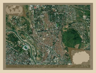 Cair, Macedonia. High-res satellite. Labelled points of cities
