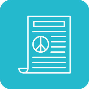 Peace Treaty Line Round Corner Background Icon