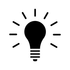 Bulb light vector icon. Lighting Electric lamp. Electricity, shine. Light Bulb icon vector color editable