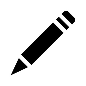 Pencil flat icon. Single high quality outline symbol of graduation for web design or mobile app color editable