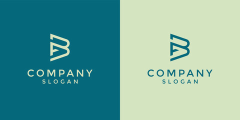 Modern and simple letter AB or BA initial logo