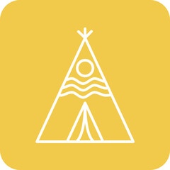 Wigwam Line Round Corner Background Icon © SAMDesigning