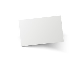 Blank business card. Falling voucher template. Empty gift cards. Vector realistic mockup