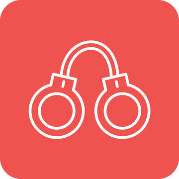 recommend clip art: Handcuffs Line Round Corner Background Icon