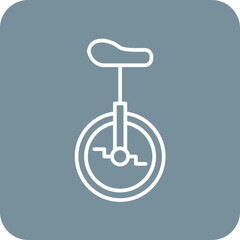 Monocycle Line Round Corner Background Icon © SAMDesigning