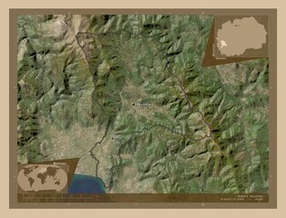 Debarca, Macedonia. Low-res satellite. Labelled points of cities