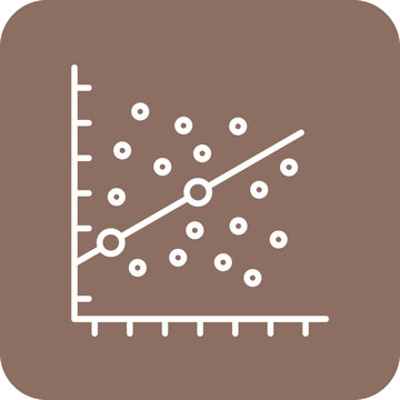 Scatter Plot Line Round Corner Background Icon