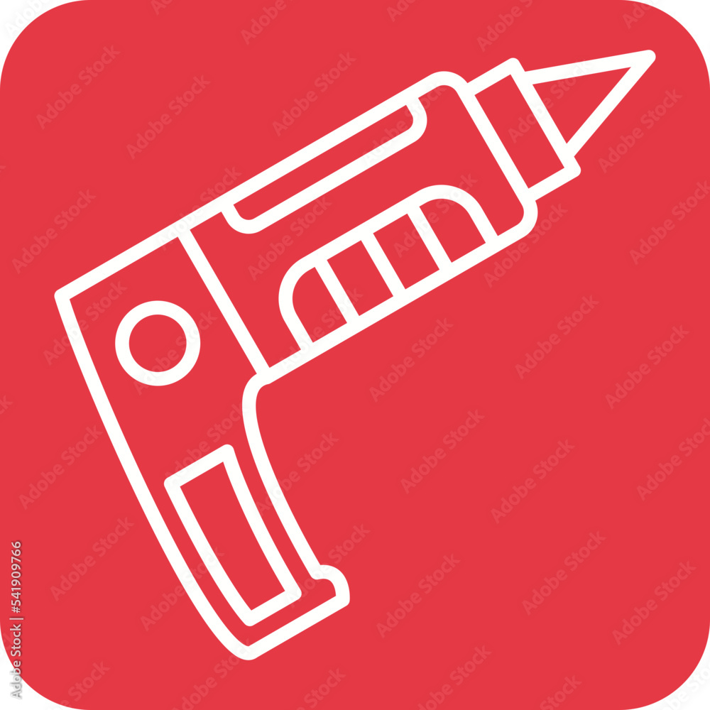 Poster Caulking Gun Line Round Corner Background Icon