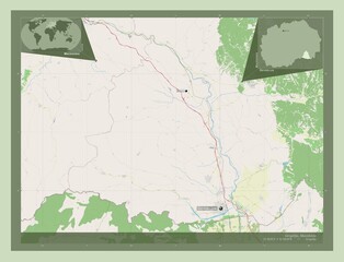 Gevgelija, Macedonia. OSM. Labelled points of cities