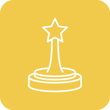 recommend clip art: Oscar Award Line Round Corner Background Icon