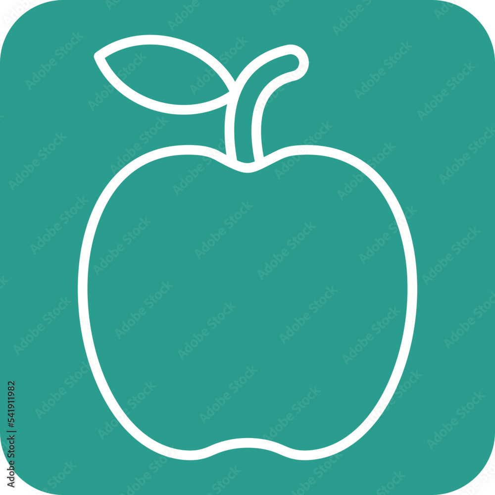 Wall mural Apple Line Round Corner Background Icon