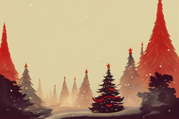 Christmas Eve Background on Winter Night Illustration For Greetings Card Invitation