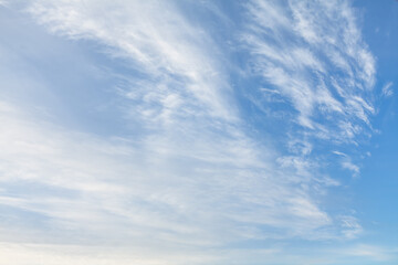 Cirrocumulus clouds at day blue sky 