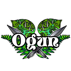 Ogun Palm Fronds Swords