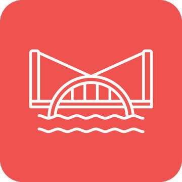 recommend clip art: Water Bridge Line Round Corner Background Icon