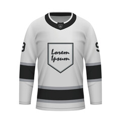 Realistic Ice Hockey away jersey Los Angeles, shirt template