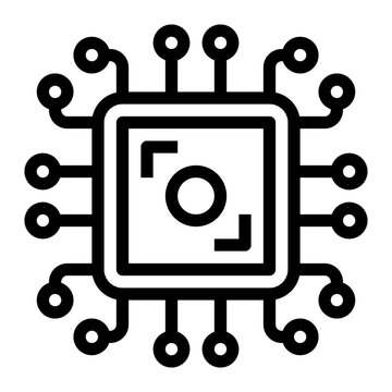 black processor chip icon