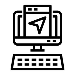 Obraz premium Icon Cursor With Style Outline