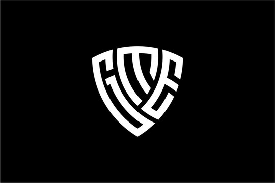 GME creative letter shield logo design vector icon illustration