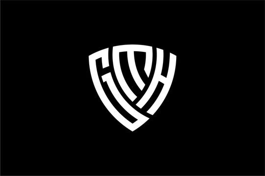 GMH creative letter shield logo design vector icon illustration