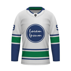 Realistic Ice Hockey away jersey Vancouver, shirt template