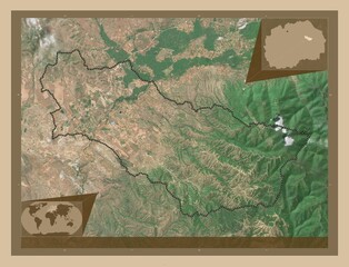 Karbinci, Macedonia. Low-res satellite. Major cities