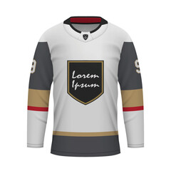 Realistic Ice Hockey away jersey Vegas, shirt template