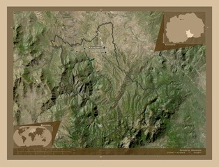 Kavadartsi, Macedonia. Low-res satellite. Labelled points of cities