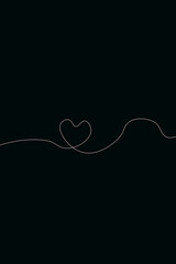 blank empty background with thin line heart