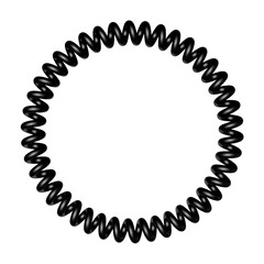 Ring of spiral telephone cable. Isolated on transparent background. 3D rendering.