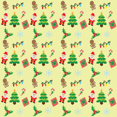 Christmas seamless pattern with Christmas ornament vector illustration