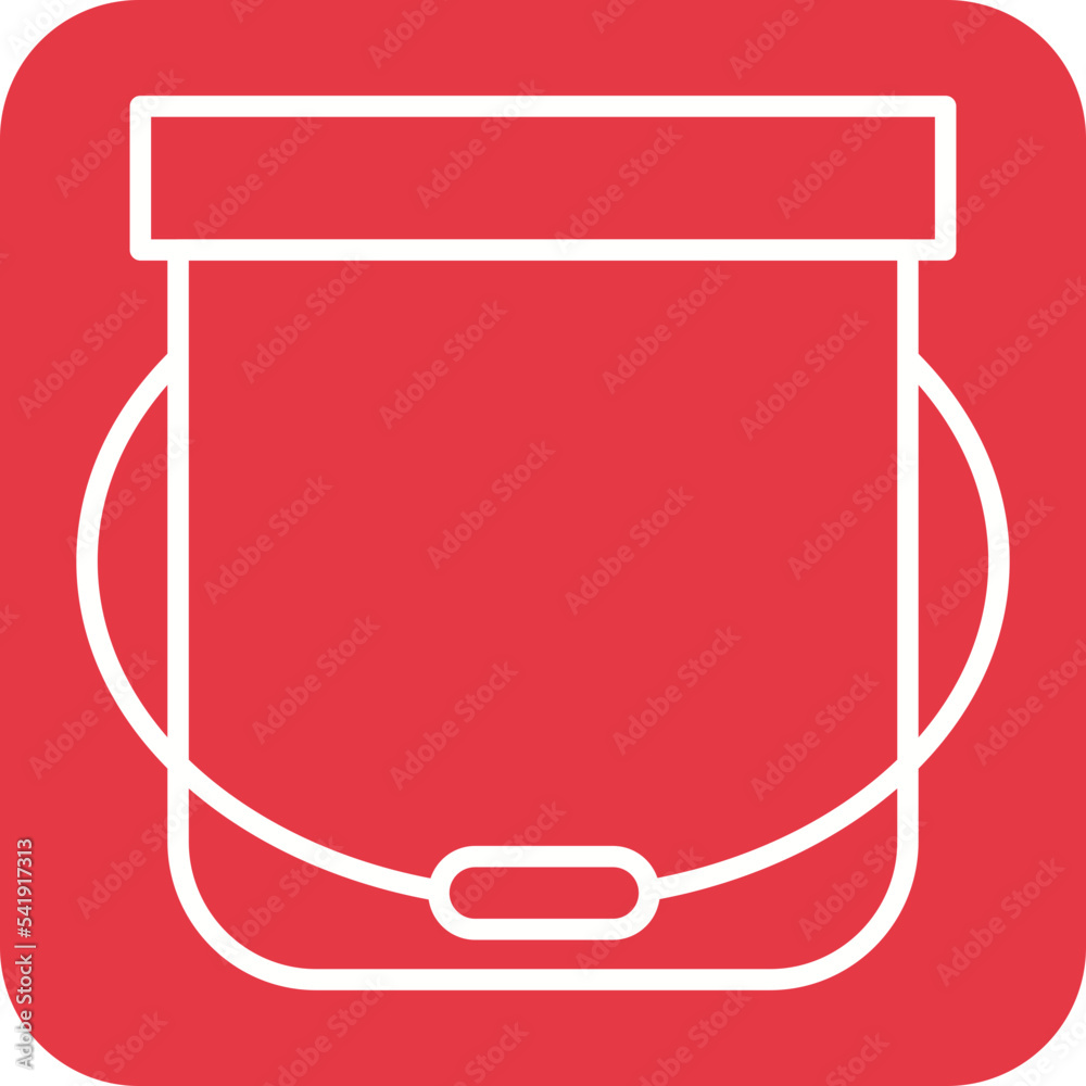 Poster Bucket Line Round Corner Background Icon