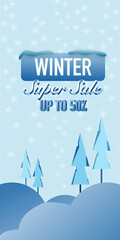 Fototapeta na wymiar Winter sale banner template design, vector illustration design for advertisements, banners, flyers and flyers