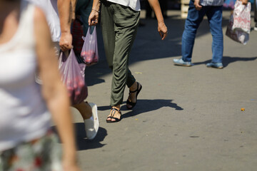 Naklejka premium Details from the fruits and vegetables Obor market in Bucharest, Romania.
