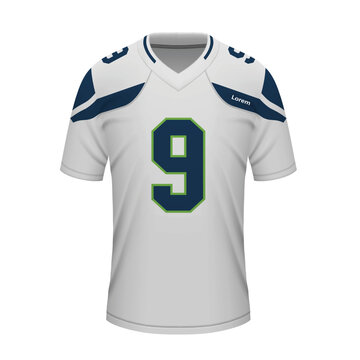 Realistic Football Away Jersey Seattle, Shirt Template