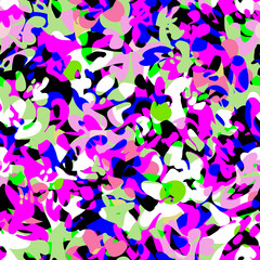 Vibrant geometric mosaic wild animal skin spots seamless pattern Multicolor leopard, jaguar skin print