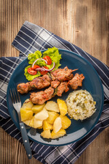Shish kebabs - grilled meat and vegetables