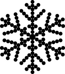 vector drawing of snowflakes, a six-pointed star on a white background