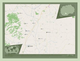 Mogila, Macedonia. OSM. Labelled points of cities