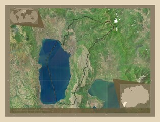 Ohrid, Macedonia. High-res satellite. Major cities