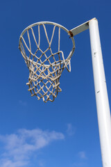 netball goal net against sky