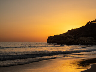 Falesia Beach sunset in Portugal