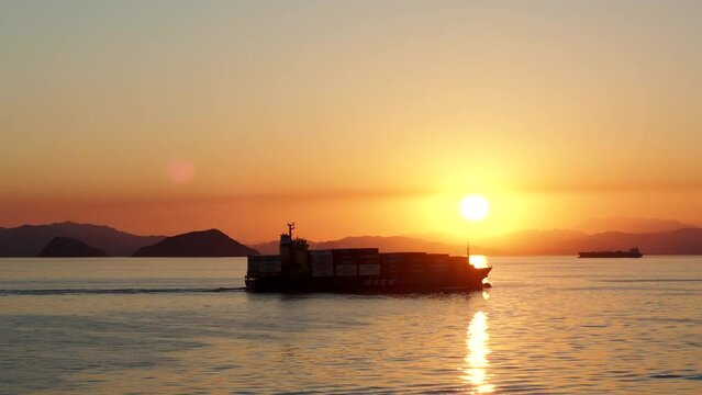 View from a Large Ferry from Tokyo to Kyushu in the Pacific Ocean