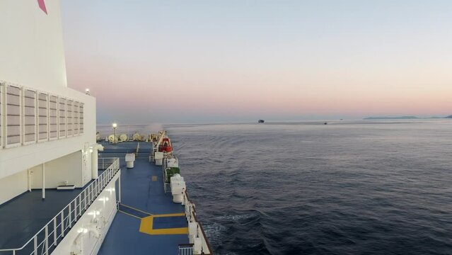 Large Ferry from Tokyo to Kyushu in the Pacific Ocean