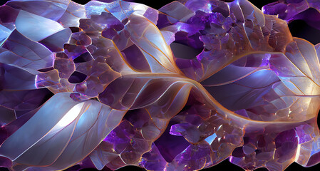 An illustration of a beautiful charoite with flowing artistic lines reminiscent of leaves.