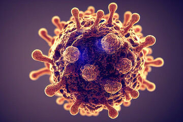 Coronavirus under microscope.