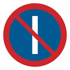 Prohibited road signs. No parking on odd dates. Traffic signs.