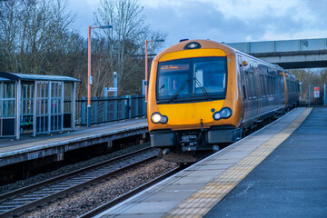 Naklejka premium Diesel powered suburban railway for commuters England UK