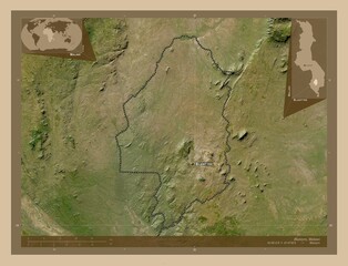 Fototapeta na wymiar Blantyre, Malawi. Low-res satellite. Labelled points of cities